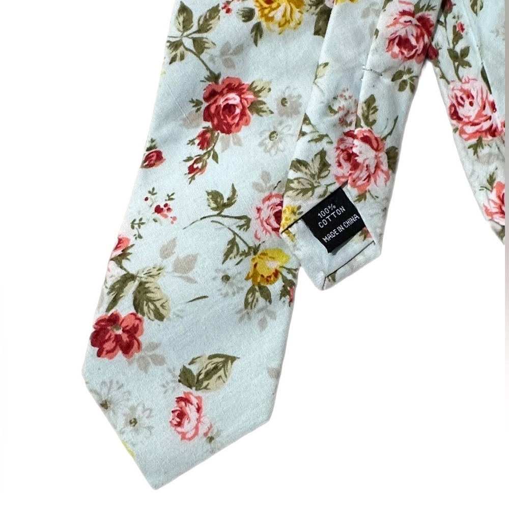 Egara Men’s Floral Cotton Tie - Picture 2 of 4